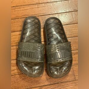 FENTY/PUMA BY RIHANNA Designer Light Gray Clear Slides Sandals Jellies Size 6